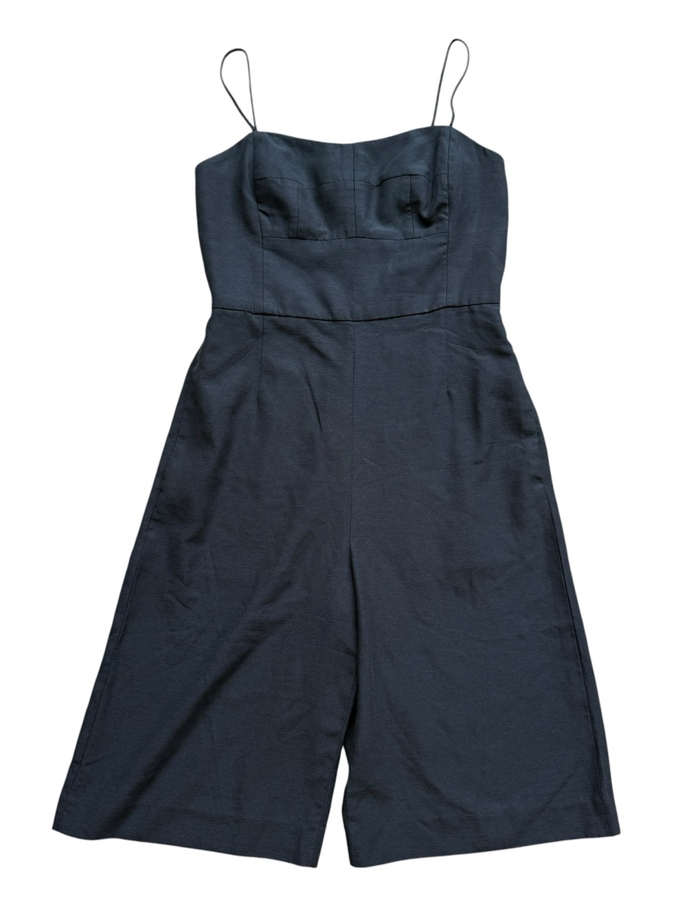 Club Monaco Black Linen Blend Wide Leg Jumpsuit Romper 00 Minimalist Chic Summer